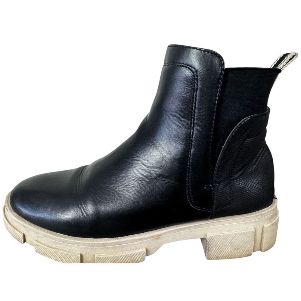 Shu Shop Yordana Black Lug‎ Chunky Boots Booties Size 8.5